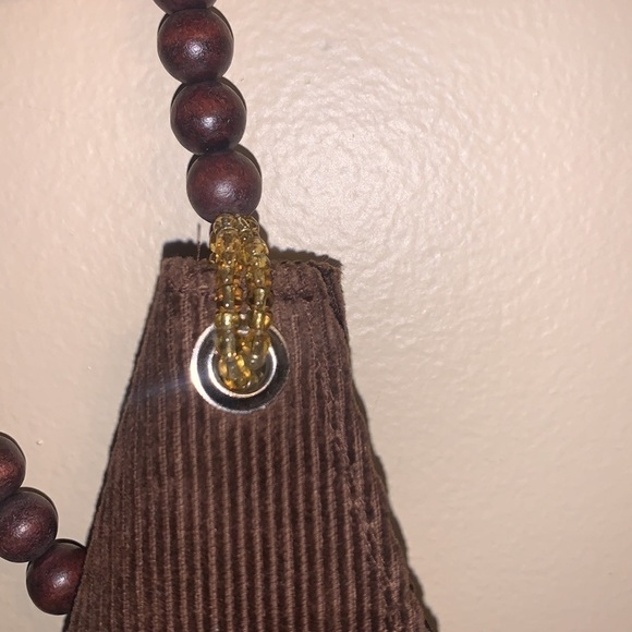 STACEY Designs Brown Corduroy Beaded Shell Bag - Picture 6 of 11